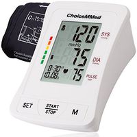 CHOICEMMED White Blood Pressure Monitor - Medium BP Cuff Meter with Display - Medium Blood Pressure Machine 11.8”-16.5” - Blood Pressure Tester with Carrying Bag - Blood Pressure Gauge