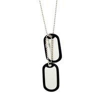Femitu Stainless Steel Dog Tag Set Complete with Chains & Silencers