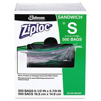 682255 Resealable Sandwich Bags, 1.2mil, 6 1/2 x 6, Clear, Box of 500