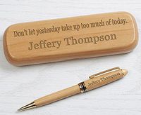 Engraved/Personalized Bamboo Box Pen Gift Set | Sofia's Findings