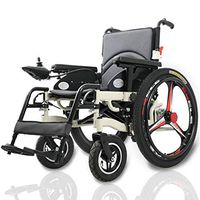 DONGBALA Electric Wheelchair, Folding Lightweight Portable Powerchair 250W2 Dual Motor Drive with Electric Power Or Use As Manual Wheelchair for Disabled Elderly Aluminum Alloy 12AH
