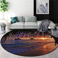RUGSMAT Hawaiian Round Rug,Pacific Sunrise Lanikai Floor Mat Home Decor Diameter-31