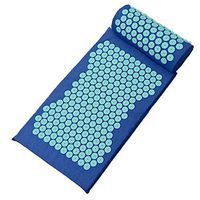 2-in-1 Acupressure Mat and Pillow Set, Prick Free Acupuncture Mat and Acupuncture Pillow Portable Massage Mat Set for Back/Neck/Feet Pain Relief and Muscle Relaxation 68×42×2cm