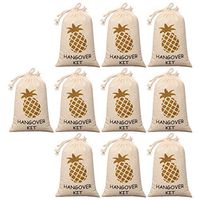 10pcs Wedding Favor Bags 4x6 Inch, Gold Glitter Pineapple, Bridesmaid Gift Bags for Bridal Shower Bachelorette Hangover Kit Bags Recovery Kit Bags Cotton Muslin Drawstring Bag
