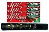 Herb Airtight Tube Pocket Protector with Juicy Jay's Strawberry 1.25 Flavored Hemp Rolling Papers 3 Count DC Crafts Nation- Happy Face