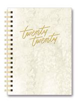 Orange Circle Studio 2020 Leatheresque Large Tabbed Spiral Agenda, Pearl
