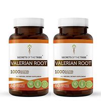 Secrets Of The Tribe Valerian Capsules 1000 mg Organic Valerian (Valeriana Officinalis) Dried Root, Sleep Support (2x60 Capsules) Supplement