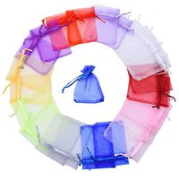 Mudder 100 Pieces Multi Colored Organza Gift Bags Wedding Favor Bags Jewelry Pouches, Small Size