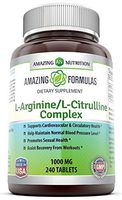 Amazing Nutrition L-Arginine/L-Citrulline Complex 1000 Mg* Combines Two Amino Acids with Potential Health Benefits * Supports Energy Production * Ads to Improve Athletic Performance (240 Tablets)