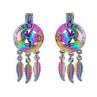 5X Rainbow Dream Catcher Cartoon Moon/Star Pearl Cage Locket Pendant DIY Jewelry Prom Woman Bright Cute Stylish Lovely Cheap Jewerly Fashionable Womens Beads