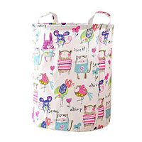 LIEJIE Cotton Linen Waterproof PE Coating Sundries Toy Basket Storage Linen Fabric Mini Storage Cubes Nursery Storage Baskets with Handles for Shelves & Desks (A)