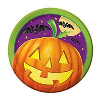 Creative Converting 8 Count Sturdy Style Paper Lunch Plates, 7", Pumpkin Shine