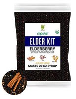 ELDERKIT - Organic Elderberry Syrup Kit Makes 20oz of Syrup - Natural Immune Support Elderberries Ginger Cloves Cinnamon Sticks