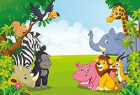 HUAYI 7x5ft Jungle safari backdrop photo background kids Photography Backdrops Photo Studio Props Children Birthday Banner Baby shower Photo booth Newborn Photography Props (xt-6521)