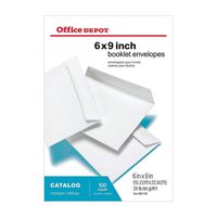 Office Depot Booklet Envelopes, 6in. x 9in, White, Box of 100, 77326