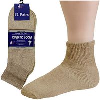 Diabetic Socks Mens Cotton 12-Pack Ankle Beige By DEBRA WEITZNER Size 10-112