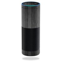 MightySkins Skin Compatible with Amazon Echo - Black Wood | Protective, Durable, and Unique Vinyl Decal wrap Cover | Easy to Apply, Remove, and Change Styles | Made in The USA
