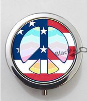 BlackKey Peace Sign 3-Compartment Decorative Pocket Gift Box Case Organizer for Pill, Color 1 -66