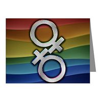 Note Cards (10 Pack) Gay Pride Flag Female Symbols