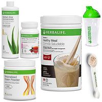 Herbalife Shake Healthy Meal Kit | Cookies and Cream Formula 1 + Herbal Aloe (Mango) + Herbal Tea Concentrate (Raspberry) + Protein Powder + Shaker Cup & Spoon