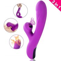 FngS Simulated Oral Sucking Toys 7 Frequency Vibration & 3 Suction Soft Touch Internal Clot Sucking Toy for Women (Purple)