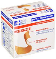 American White Cross Soft Flexible Fabric Adhesive Strips, Sterile, 1-1/2"x 2" Patch, 100/Box, 12 Box/Case (Pack of 1200) (PVJ2D)