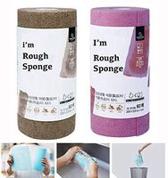 [Hometner] Eco-Friendly Sanitary  Disposable Kitchen Dish Scrubber Home Toner I am a Scratchy loofah. 1day & 1piece_ 1 Pack 60Pieces (2 Pack_1SET) (Brown + Pink)