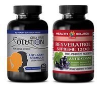 Immune System Booster - Gray Hair - RESVERATROL 1200 - Nettle Leaf Capsules - (2 Bottles Combo)