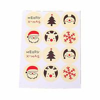 ALIMITOPIA Christmas Sticker Round Wavy Edge Self-Adhesive DIY Sticker Gift Sealing Decoration Paster Baking Packing Label(10 Sheets,120pcs)