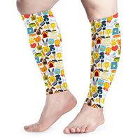 BLongTai Pet Seamless Pattern Calf Compression Sleeve Men Womens Running Leg Sleeve for Shin Splint Muscle Pain Relief (1 Pair)