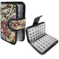 Simply Genius Floral 14 Day Daily Pill Organizer, Portable Locking Travel Case Doses Dispenser, AM/PM, Day & Night, Weekly Pill Box Organizer Case