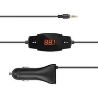 HIOTECH Car FM Transmitter [88.1~107.9MHZ] with Universal 3.5mm Audio Cable & USB Charge Port [5V / 2.4A] for Android Devices & iOS Devices & MP3 / MP4 - Support Hands-Free Calls