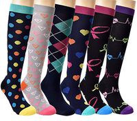 HTINXED Compression Socks Women Men 20-30mmHg Knee High Plus Size 7 to 2 Pairs Graduated Compression Stockings for Nurse,Pregnancy,Running,Nursing,Medical,Travel,Flying,Athletic, Diabetic