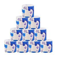 Dserw (10 PCS) Multifold Paper Toilet Roll Paper Soft Absorbent Tissues Paper Natural Wood Pulp Toilet Paper Bath Tissues Paper Towels Tissue Solid Roll Paper Hollow Roll Paper White White