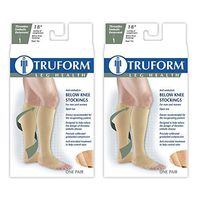 Truform 0808 Anti-Embolism Stockings, Knee Length, Open Toe, 18 mmHg, Beige, 2X-Large (Pack of 2)