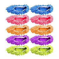 Microfiber Slippers Floor Cleaning Mop Men and Women House Dusting Slippers Floor Cleaning Tool (Multicolored)