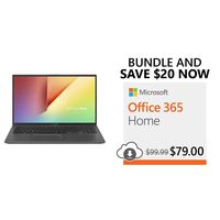 ASUS VivoBook 15 Thin and Light Laptop, 15.6" FHD, Intel Core i3-8145U + Microsoft Office 365 Home with Auto-Renew