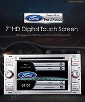 XTRONS Silver 7" HD Touch Screen Car Stereo DVD Player with GPS Navigator Bluetooth RDS Radio Screen Mirroring Function for Ford Focus S-max Mondeo Kudos Map Card Included