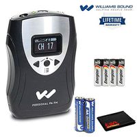 Williams Sound PPA T46 Personal PA Bodypack Transmitter (Black & Silver) Bundled with 4 x Extra AA Batteries and Microfiber Cloth