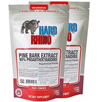 Hard Rhino Pine Bark Extract 95% Proanthocyanidins Powder, 250 Grams (8.8 Oz), Unflavored, Lab-Tested, Scoop Included