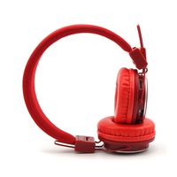 NIA Q8 Wireless Bluetooth Headphones with Built-in FM Radio and TF Card Mp3 Player-Red