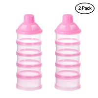 Accmor Baby Milk Powder Formula Dispenser, Non-Spill Smart Stackable Baby Feeding Travel Storage Container, BPA Free, 5 Compartments, 2 Pack
