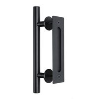 U-MAX 12" Heavy Duty Pull and Flush Barn Door Handle Set, Large Rustic Two-Side Design, for Gate Kitchen Furniture Cabinet Closet Drawer