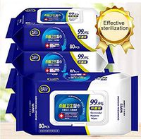 Great-Rich 80pcs Wet Wipes Cleaning Hand Sterilizer, 80pcs Wet Wipes Hands Face Skin Cleaning Care First Aid Tissue No Fragrance for Adults Grown-Ups
