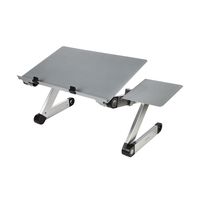 Lap Tray + Mouse Pad Laptop Table Desk Raiser for Bedside Reading Notebook Tablet PC Silver