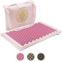 Ajna Acupressure Mat for Massage - Natural Organic Linen Cotton Acupuncture Mat & Bag - Back Pain Relief, Neck Pain Relief, Stress Reliever, Reflexology,Sciatica, Trigger Point Therapy (Lotus Lily)