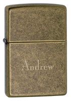 Personalized Zippo Antique Brass Lighter with Free Engraving