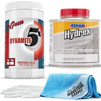 5X Marble Polishing Powder - Dynamite 5x Marble Polish Powder - Tenax Hydrex 1/4 Liter -16x16 Microfiber Cloth - Gloves - BUNDLE - 4 Items