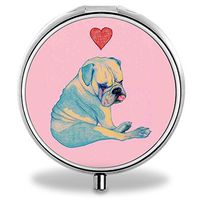 Dog Pill Case, Round Stainless Drug Organizer Container Medicine Cover for Pocket Daily&Weekly