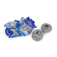 uxcell Steel Wire Kitchen Dish Spiral Scrubbing Cleaning Ball Cleaner Scourer Set Pan Scourer 6pcs Silver Gray